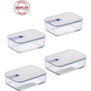 Perfect Seal Dikdörtgen Cam Saklama Kabı Seti 4 Parça 1100ML + 1600ML