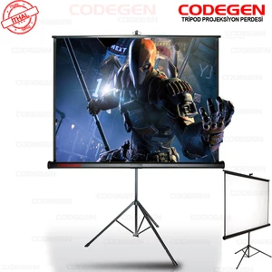 TX-24 240x200 cm Tripod Ayaklı Taşınabilir Manuel Projeksiyon Perdesi (Arkası Siyah Fonlu)