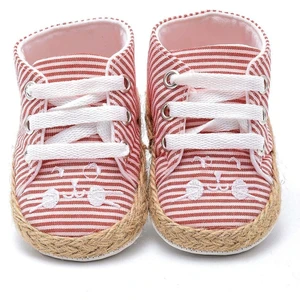 First Step Kedi Nakışlı Çizgili Patik - Kırmızı 3-7 Ay / No.17