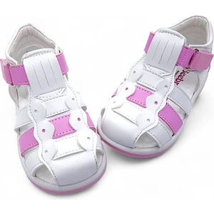 Ortopedik Kız Bebek ve Çocuk Sandaleti KBGCM2406 Beyaz Pembe 25
