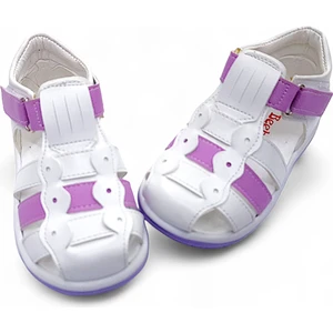 Ortopedik Kız Bebek ve Çocuk Sandaleti KBGCM2406 Beyaz Lila 25