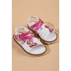 Dilimler Ayakkabı Şirin Genç Ortopedik Kelebek Fuşya Kız Çocuk Sandalet