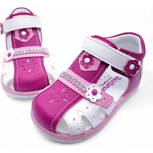 Ortopedik Kız Bebek ve Çocuk Sandaleti KBTKL2407 Fuşya Beyaz 24