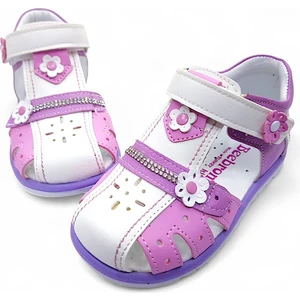 Ortopedik Kız Bebek ve Çocuk Sandaleti KBTKL2407 Beyaz Pembe Lila 22