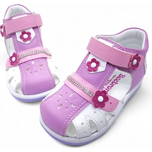 Ortopedik Kız Bebek ve Çocuk Sandaleti KBTKL2407 Lila Beyaz Pembe 22