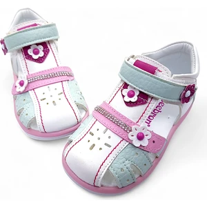 Ortopedik Kız Bebek ve Çocuk Sandaleti KBTKL2407 Beyaz Yeşil Pembe 22