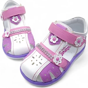 Ortopedik Kız Bebek ve Çocuk Sandaleti KBTKL2407 Beyaz Lila Pembe 24