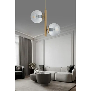 Salkım 2'li Eskitme Füme Glop Camlı Modern Avize