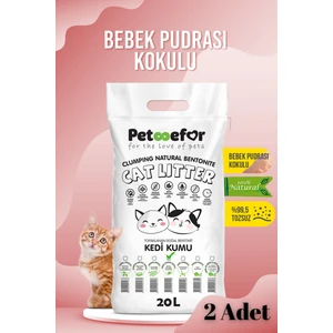 20 Lt Bebek Pudralı Kedi Kumu X2 Adet