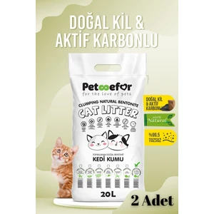 20 Lt Aktif Karbonlu Yeni Nesil Organik Kedi Kumu X2 Adet
