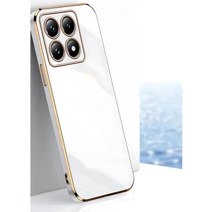 Xiaomi Mi 14T Kılıf Parlak Kenarlı Altın Işlemeli Kamera Korumalı Kapak