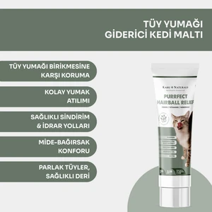 Kahu Naturals Purrfect Hairball Relief, Kediler Için Tüy Yumağı Giderici ve Önleyici Doğal Malt, 100 ml