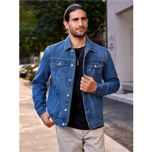 Erkek Düğmeli Likralı Slim Fit Kot Ceket