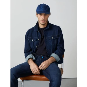 Erkek Düğmeli Likralı Slim Fit Kot Ceket