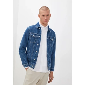 Erkek Düğmeli Likralı Slim Fit Kot Ceket