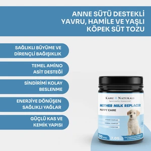 Kahu Naturals Puppy Care Milk Replacer, Anne Sütü Destekli Yavru ve Hamile Köpek Süt Tozu, 200 gr
