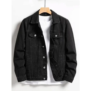 Erkek Düğmeli Likralı Slim Fit Kot Ceket