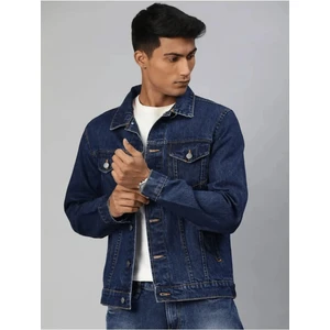 Erkek Düğmeli Likralı Slim Fit Kot Ceket