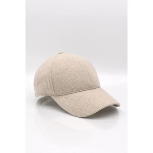 Kadın Bej Yünlü Kışlık Beyzbol Kep Şapka