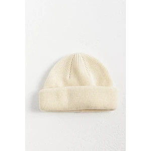 Erkek Ekru Örgü Docker Bere Skullcap