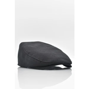 Erkek Düz Pamuklu Siyah Flat Cap Kasket