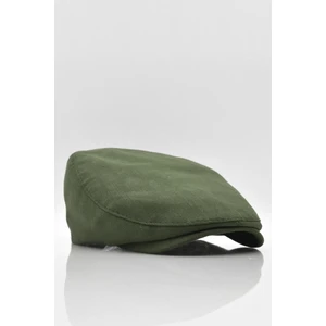 Erkek Düz Pamuklu Yeşil Flat Cap Kasket