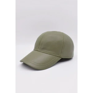 Haki Deri Erkek Kep Şapka