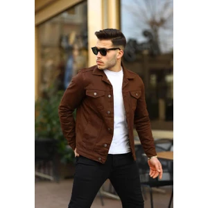 Erkek  Slim Fit Denim Kot Ceket