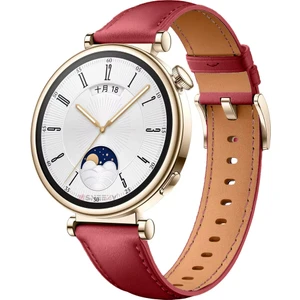 Huawei Watch Gt5 41MM Ile Uyumlu Starlight Gold Metal Tokalı Deri Zarif Şık Kordon