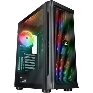 PROLIX Mesh 650W 80+ Siyah 4*12cm ARGB Fan Manyetik Temperli Camlı ATX Mid-T Gaming Oyuncu Kasası