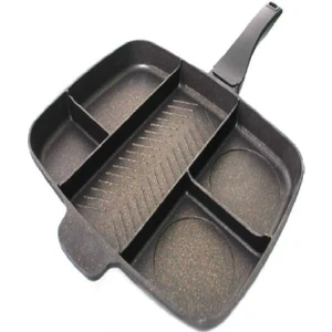 Camp Reyon Camp Granit Döküm Tava 5 Gözlü Siyah 28 cm Dış Mekan Kullanımı için 1.5 kg
