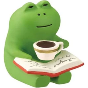 Kitap Okuyan Kurbağa Mini Figür
