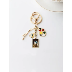 Inci Küpeli Kız Metal Charm Anahtarlık