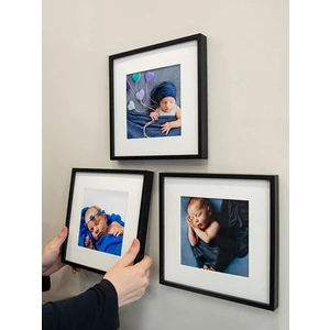 Yapışkanlı Sök-Tak Paspartulu Siyah 21X21CM Kare Fotoğraf Çerçevesi - 3'lü Paket