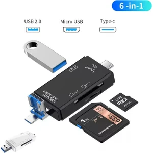 6in1 Tablet ve Telefon Uyumlu Sd , Micro Sd Hafıza Kartı ve USB Flash Bellek , Klavye , Mouse Otg Çevirici