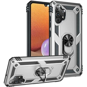 Samsung Galaxy A32 4g Gri Panther Yüzüklü Silikon Orijinal Esnek Ince Geliştirilmiş Dayanıklı Darbe Karşıtı Koruyucu Yeni Nesil Tasarım (Samsung Galaxy A32 4g, Gri)