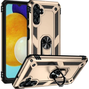 Samsung Galaxy A04S Kılıf Gold Panther Yüzüklü Silikon Orijinal Esnek Ince Geliştirilmiş Dayanıklı Darbe Karşıtı Yeni Nesil Tasarım (Samsung Galaxy A04S, Gold)