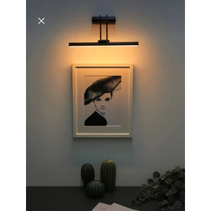 Siyah Kasa Tablo Aydınlatması -Şarjlı-Flüt Kuğu Ayna Banyo Tablo Duvar Apliği (3200 K Gün Işığı)-Şarjlı