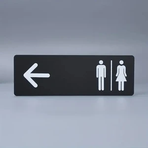Wc Yönlendirme Tabelası | Siyah Modern Tabela