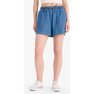 Yüksek Bel Esnek Belli Bağcıklı Yumuşak Jean Şort E0958AX25SM