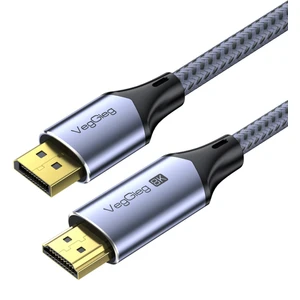Veggieg Dp To HDMI Kablo 8k 60Hz 4K 240Hz Hdr 3D 48GBPS Örgülü Displayport To HDMI Kablo 2 Metre