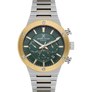 Daniel Klein DK.1.13996-4 Exclusive Tüm Fonksiyonları Aktif 3 Atm Suya Dayanıklı Çelik Kordon Gümüş-Altın Erkek Kol Saati