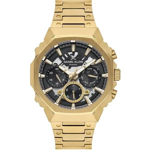 Daniel Klein DK.1.14000-4 Exclusive Tüm Fonksiyonları Aktif 3 Atm Suya Dayanıklı Çelik Kordon Altın Renk Erkek Kol Saati