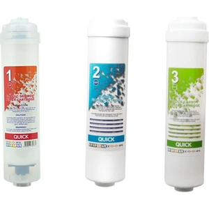 Tüm Kapalı Kasa Reverse Osmosis Cihazları ile Uyumlu Inline 3 Lü Ön Filtre Seti