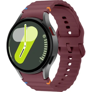 Samsung Galaxy Watch 7 40MM-44MM Ile Uyumlu Metal Tokalı Dalgalı Spor Silikon Kordon