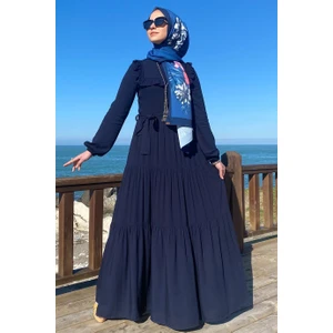 Rabia Şamlı Bade Elbise Lacivert