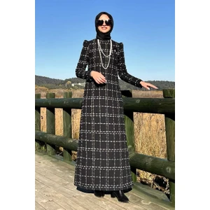 Rabia Şamlı Asalet Tüvit Elbise Siyah