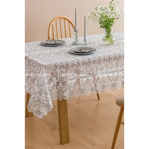 Yonca Tül Fransız Dantelli Masa Örtüsü