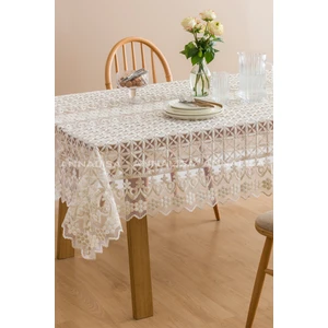 Yonca Tül Fransız Dantelli Masa Örtüsü