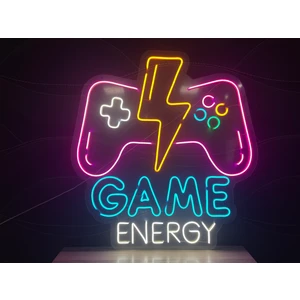 Neon LED Dekoratif Aydınlatma -Game Energy, Oyun Kol, Gamer 60X60CM-